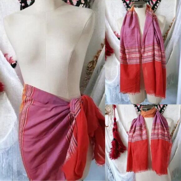 Multicolor Silk Vietnamese Hand Woven Artisan Cloth - Picture 1 of 7